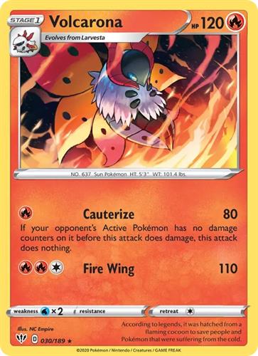 קלף בודד single פוקימון - volcarona - Darkness Ablaze - 030/189