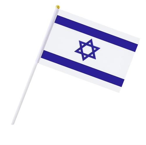 דגל ישראל מידה 14/21 ס"מ על ידית פלסטיק 25 יח'
