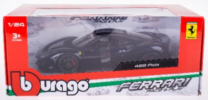 דגם מכונית בוראגו פרארי פיסטה כחול Bburago Ferrari 488 Pista 1/24