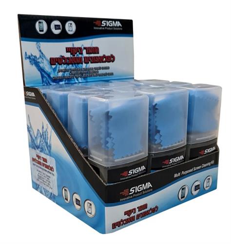 x12 מגש חומר ניקוי למסכים Sigma תכולה 100ML כולל מטלית מיוחדת (כולל המגש השולחני)
