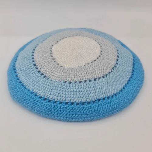כיפה סרוגה עבודת יד דגם גוונים