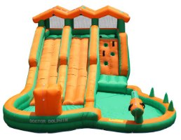 מתנפח מים עם מגלשה דו-מסלולית W73028 מבית Doctor Dolphin