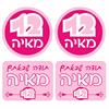 תוספת מדבקות (12 עגולות ו-16 מלבניות) - סט מיתוג לבת מצווה