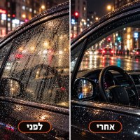 מברשת חדשנית משולבת חומר פעיל לדחיית נוזלים ושומנים + מטלית פרימיום דגם GlassGuard