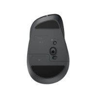 עכבר אלחוטי צבע אפור Logitech Signature Comfort Plus M850 Size L – תחתית העכבר האפור עם רגליות שחורות חיישן וכפתורי הפעלה