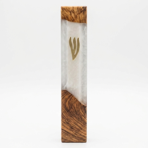 Mezuzá "Grand Master" 25cm: Madera de Olivo y Epoxi