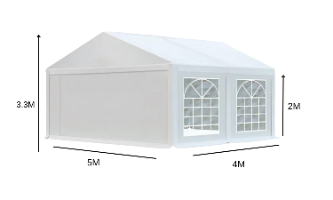 אוהל בד PVC לכל מטרה במידה 5X4 מטר