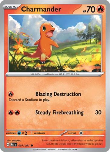 קלף בודד single פוקימון - charmander - Paldean Fates - 007/091