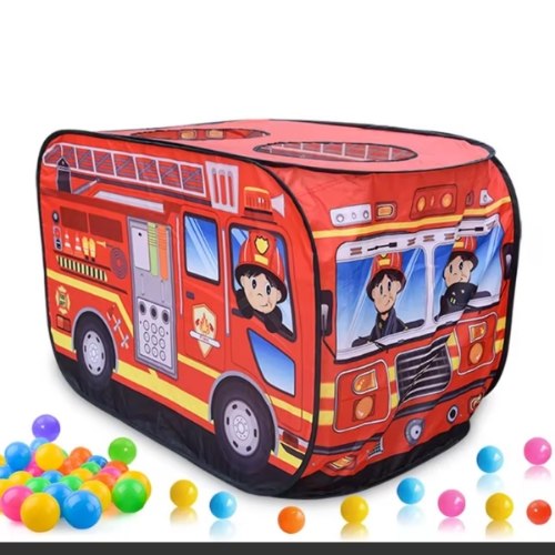 אוהל מתקפל לילדים בצורת משאית כיבוי אש