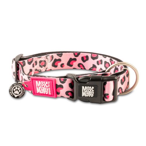 Max and Molly Collar - Leopard Pink