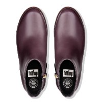 מגפוני ZIGI עור צבע סגול שזיף עם רוכסן פיטפלופ FITFLOP