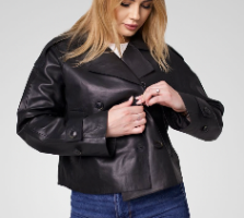 HANNA Style HANNA Options BLACK מעיל עור קצר שחור