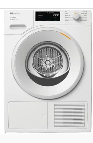 מייבש כביסה Miele מילה 9 ק”ג דגם – TSD 643 WP 9kg HEAT PUMP דלת שקופה לבנה