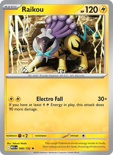 קלף בודד single פוקימון - raikou - Mega Evolution - 048/132