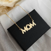 תליון MOM - שרשרת MOM / אמא עם שמות הילדים בחריטה
