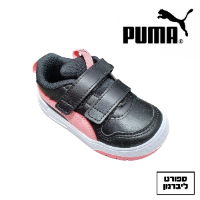 PUMA | פומה | סניקרס תינוקות דגם סקוצ'ים שחור ורוד | מידות 21-27