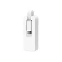 מתאם רשת Tp-Link UE300C Gigabit USB-C – 4K פריט בודד לבן עם כבל USB-C מתקפל המוטמע בגופו