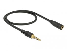 כבל מאריך אודיו Delock Stereo Jack Extension Cable 6.35 mm 3 pin male to female 5 m black