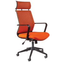 כיסא מחשב ארגונומי דגם מילאנו בצבע שחור/כתום תפוז