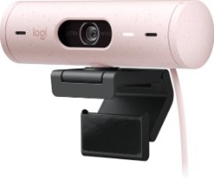 מצלמת רשת עם מיקרופון צבע ורוד Logitech Brio 500 Full HD 1080p – מבט קדמי על מצלמת רשת ורודה עם
