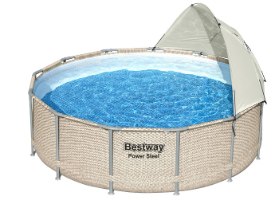 צלון פינתי עם חלון לבריכות עגולות | מקט 58681|BESTWAY Flowcear| קפיץ קפוץ