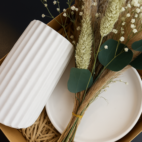 Bloom & Concrete Vase Set