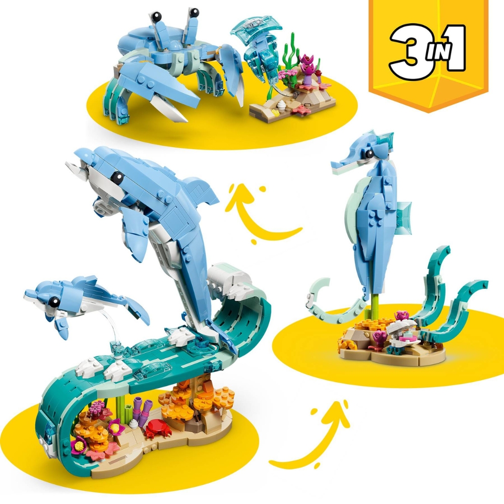 לגו חיות ים דולפינים יפהפיים 31385 LEGO Sea Animals Beautiful Dolphins