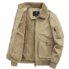 בז׳ - מעיל צמר דובון לגברים Wool Coat