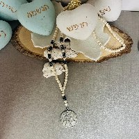 שרשרת מאלה לגבר  גוונים אפור ואופוויט