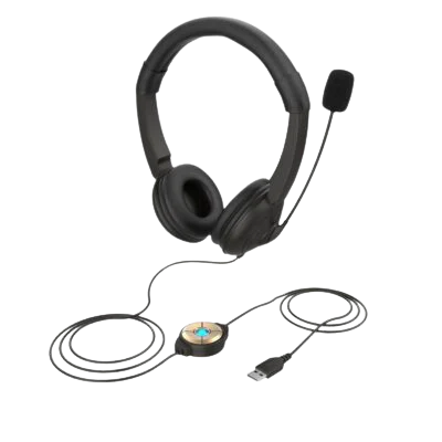 אוזניות קשת+ מיקרופון חיבור USB