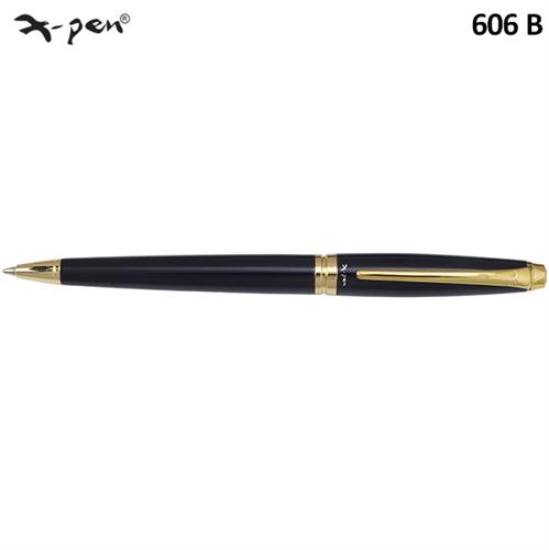 עט רגטה כדורי בגימור שחור מבריק + זהב  X-Pen Regatta   דגם XP-606b