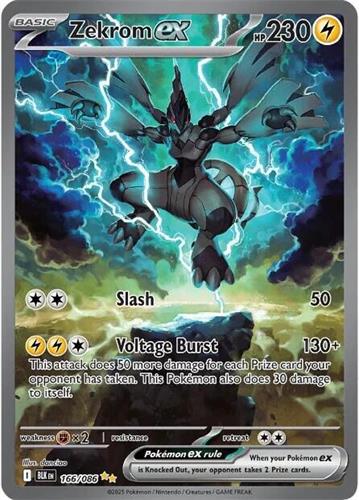 קלף בודד single פוקימון - zekrom ex - Black Bolt - 166/086