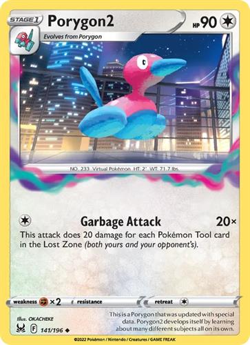 קלף בודד single פוקימון - porygon 2 - Lost Origin - 141/196