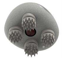 מבט קרוב על ראשי הסיליקון של Breo Scalp Mini Pro לעיסוי הקרקפת