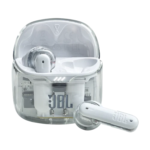 אוזניות אלחוטיות JBL Tune Flex לבן שקוף
