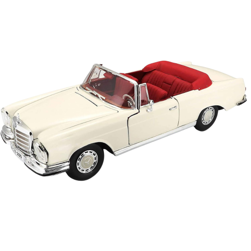 מכונית מרצידס בנץ  - Maisto 1967 Mercedes-Benz 280 SE  (Cream) 1:18