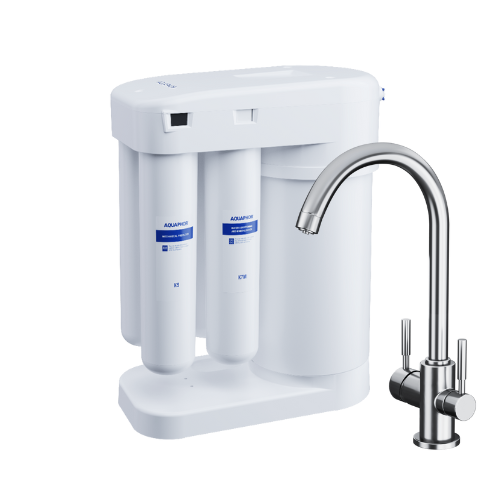 Aquaphor Morion RO-101S + ברז משולב ללא חור בשיש