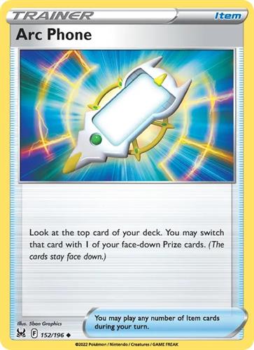 קלף בודד single פוקימון - arc phone - Lost Origin - 152/196