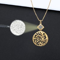 שרשרת שמע ישראל בתליון עגול בעיצוב תחרה עם כל התנ"ך בפנים