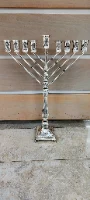 חנוכיה מכסף טהור דגם גמלא ריקוע- חבד XL