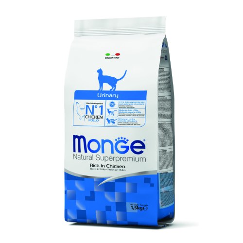 מונג' לחתולים יורינרי 1.5 ק"ג - MONGE URINARY RICH IN CHICKEN