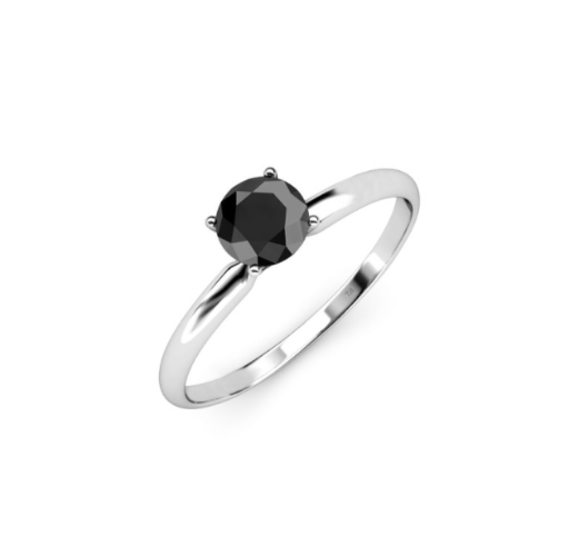טבעת אירוסין יהלום שחור חצי קראט