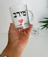 כוס זכוכית עם הדפסה