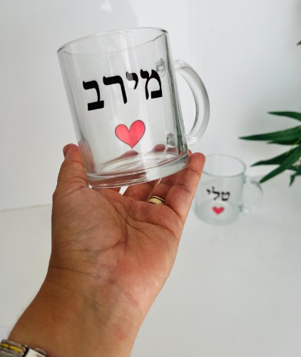 כוס זכוכית עם הדפסה