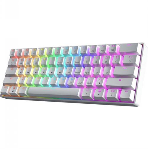 מקלדת גיימינג מכאנית לבנה GK61 Yellow Switch