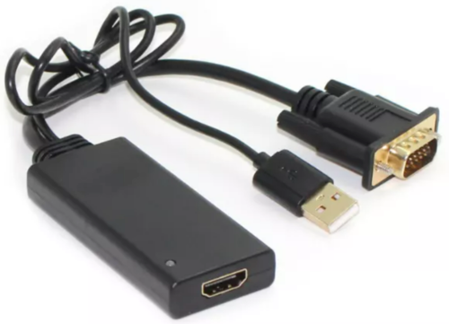 מתאם תצוגה VGA ל-HDMI עם שמע | דגם E-VGA-HD-C | תומך Full HD | Plug & Play Gold Touch