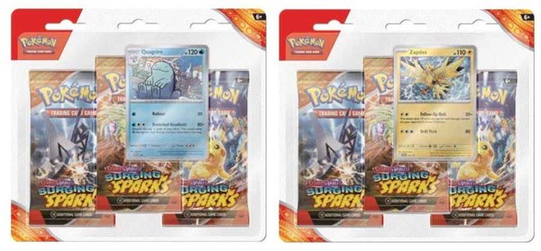 קלפי פוקימון 3 חבילות בוסטר Pokémon Scarlet & Violet SV08 Surging Sparks 3-pack Blister