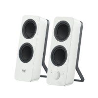 רמקולי סטריאו בלוטוס למחשב צבע לבן Logitech Z207 – Bluetooth זוג רמקולים לבנים עם דרייברים שחורים