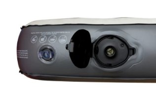 מזרן מתנפח ליחיד כולל משאבה צבע אפור Glamp GSSAB22 – מנגנון המשאבה המובנית פתוח