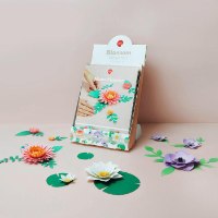 קישוט פרחי נייר ליצירה עצמית  Paper Art – שושנת מים